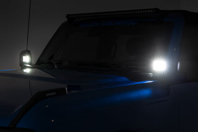 LED Light Kit | Ditch Mount | 2" Black Pair | White DRL | Ford Bronco (21-25) - The Suspension Specialists