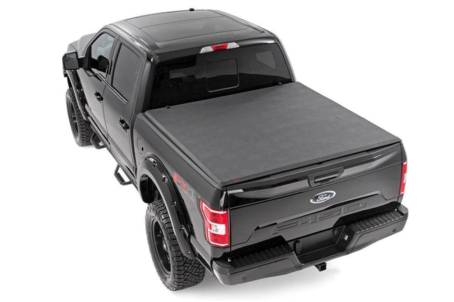 Soft Tri-Fold Bed Cover | 5'7" Bed | Ford F-150 (15-20)/Raptor (17-20) - The Suspension Specialists