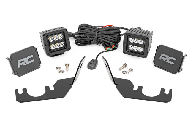 Rough Country LED Light | Rear Mount | 2" Black Pair | Spot | Kawasaki Teryx 4 1000/Teryx 800 - The Suspension Specialists