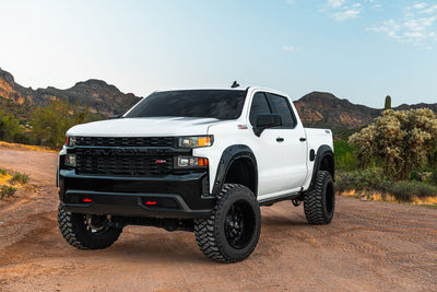 Rough Country Fender Flares | Defender | GCN Victory Red | Chevy Silverado 1500 2WD/4WD (2019-2026 & Refresh)