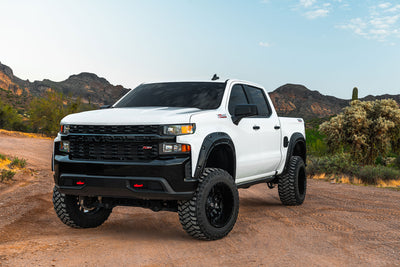 Rough Country Fender Flares | Defender | GLT Glacier Blue | Chevy Silverado 1500 2WD/4WD (2019-2026 & Refresh)
