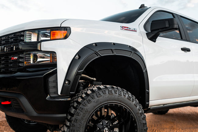 Rough Country Fender Flares | Defender | GXP Lakeshore Blue | Chevy Silverado 1500 2WD/4WD (2019-2026 & Refresh)