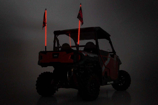 Whip Mount | Bed | 4' Multl-Color LED Whip Pair | Polaris General/Ranger 1000/Ranger XP 900/1000 - The Suspension Specialists