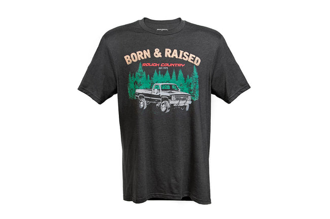 Rough Country T-Shirt | Born & Raised | Black | 3XL - The Suspension Specialists