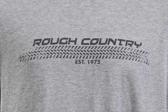 Rough Country T-Shirt | Horizontal Tread | Grey | MD - The Suspension Specialists