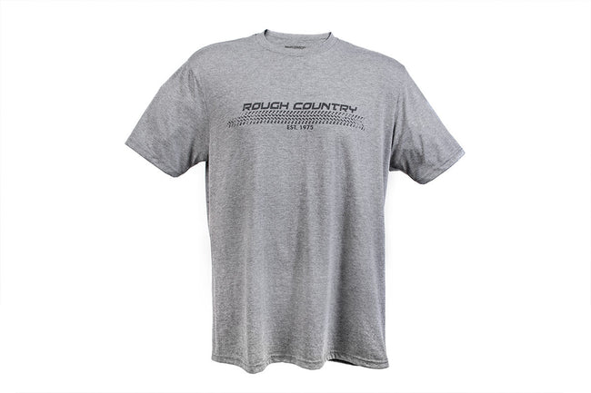 Rough Country T-Shirt | Horizontal Tread | Grey | MD - The Suspension Specialists