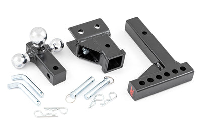 Adjustable Trailer Hitch | 6 Inch Drop | Multi-Ball Mount | Fits 2 Inch Receiver - The Suspension Specialists