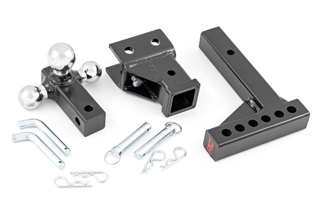 Adjustable Trailer Hitch | 6 Inch Drop | Multi-Ball Mount | Fits 2 Inch Receiver - The Suspension Specialists
