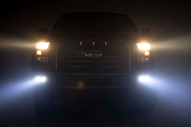 LED Light Kit | Fog Mount | Dual 2" Black Pairs | Spot | Ford F-150 (15-17) - The Suspension Specialists