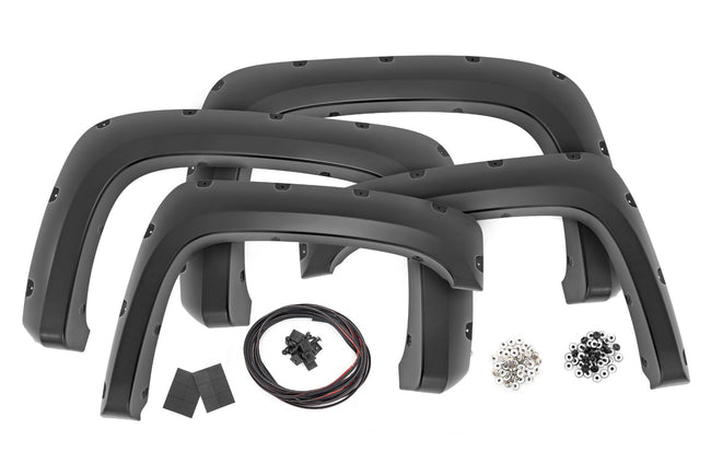 Rough Country Pocket Fender Flares | 6'7" & 8' Bed | GIW Graystone | Chevy Silverado 1500/2500HD/3500HD (07-14)