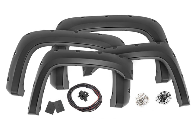Rough Country Pocket Fender Flares | 6'7" & 8' Bed | GCN Victory Red | Chevy Silverado 1500/2500HD/3500HD (07-14)