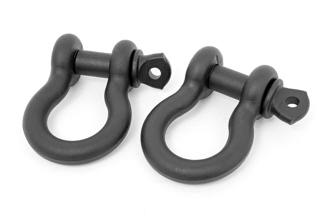 D Ring Shackles | Cast | 3/4" Pin | Pair | Black - The Suspension Specialists
