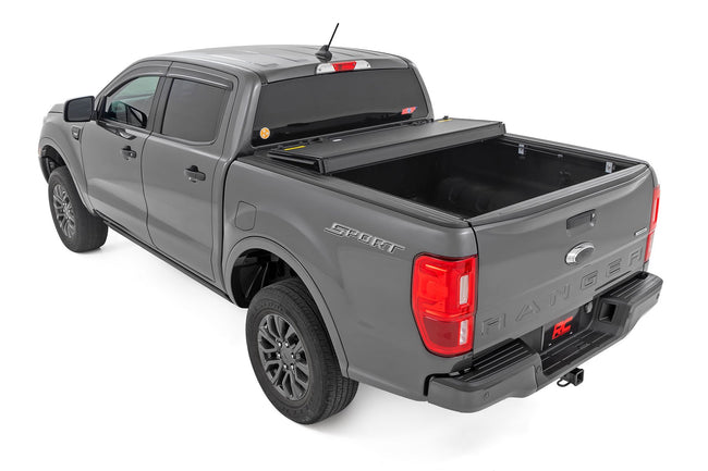 Hard Tri-Fold Flip Up Bed Cover | 5' Bed | Ford Ranger 2WD/4WD (2019-2023) - The Suspension Specialists