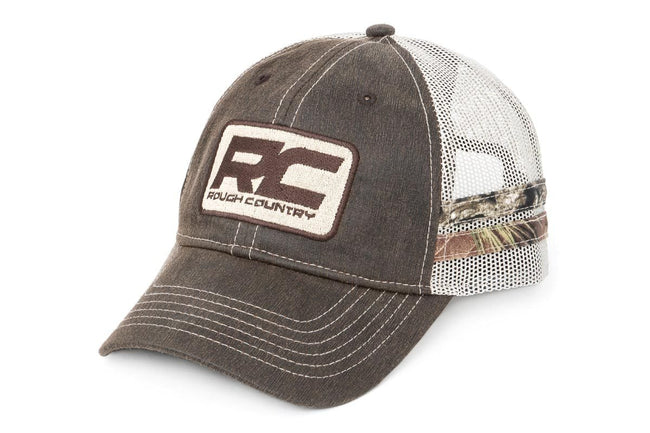 Rough Country Hat | Mesh | Rough Country Patch | Brown/Camo - The Suspension Specialists