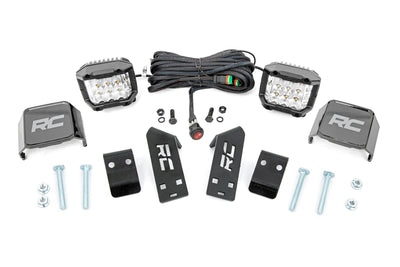 LED Light Kit | "A" Pillar Mount | 2" Chrome Pair | Wide Angle | Polaris RZR PRO XP - The Suspension Specialists