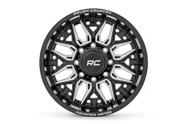 Rough Country 86 Series Wheel | One-Piece | Gloss Black | 20x10 | 6x5.5 | -25mm - The Suspension Specialists