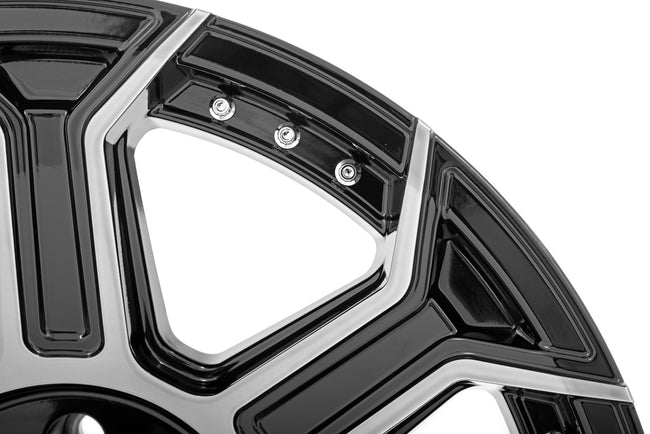 Rough Country 89 Series Wheel | One-Piece | Black Machined Gunmetal | 20x9 | 6x5.5 | +18mm - The Suspension Specialists