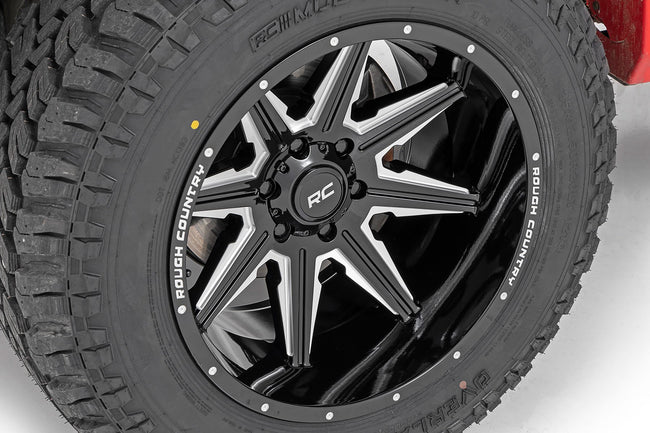 Rough Country 91M Series Wheel | One-Piece | Gloss Black | 20x12 | 6x5.5 | -44mm - The Suspension Specialists