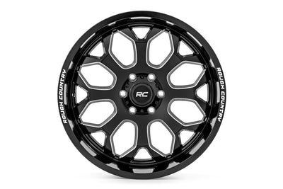 Rough Country 96 Series Wheel | One-Piece | Gloss Black | 20x10 | 8x170 | -19mm - The Suspension Specialists