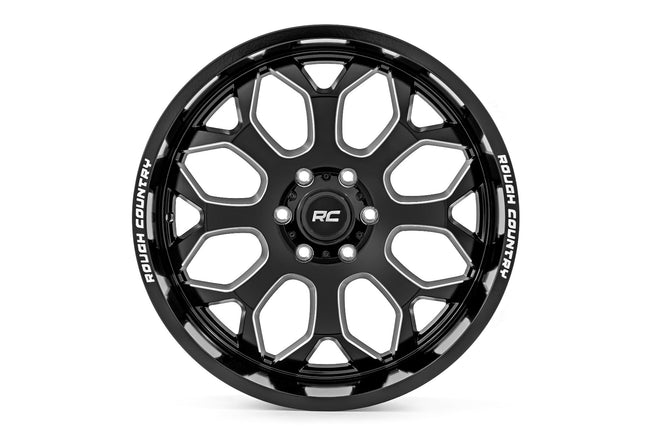 Rough Country 96 Series Wheel | One-Piece | Gloss Black | 20x10 | 8x170 | -19mm - The Suspension Specialists