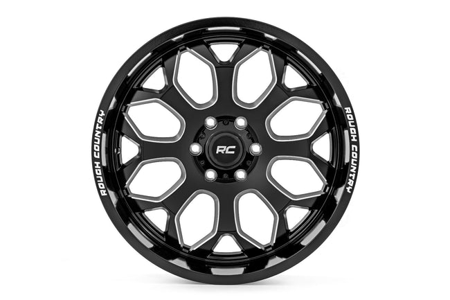 Rough Country 96 Series Wheel | One-Piece | Gloss Black | 20x9 | 6x5.5 | -12mm - The Suspension Specialists
