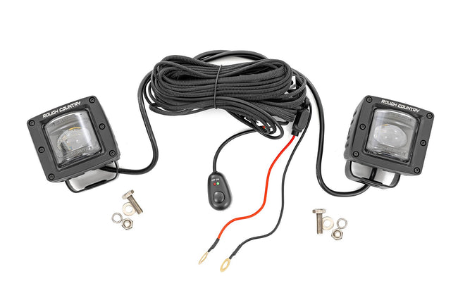 Rough Country 2 Inch Black Series LED Light Pods | SAE Fog | Yellow - The Suspension Specialists