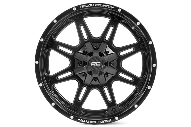 Rough Country 94 Series Wheel | One-Piece | Matte Black | 20x10 | 8x170 | -18mm - The Suspension Specialists