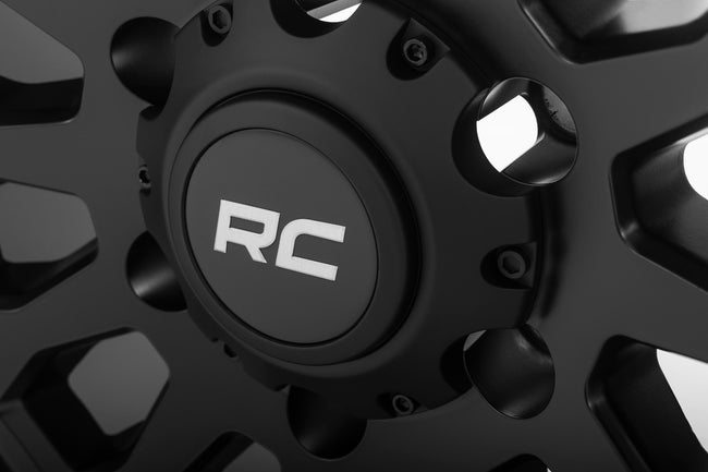 Rough Country 87 Series Wheel | Simulated Beadlock | Black/Machined | 17x8.5 | 6x5.5 | +0mm - The Suspension Specialists