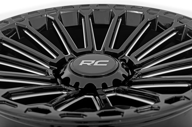 Rough Country 97 Series Wheel | One-Piece | Gloss Black | 22x10 | 6x5.5 | -25mm - The Suspension Specialists
