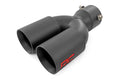 Exhaust Tip | Black | Red RC Logo | 2.5-3 Inch Pipe Single Inlet | Dual Outlet - The Suspension Specialists