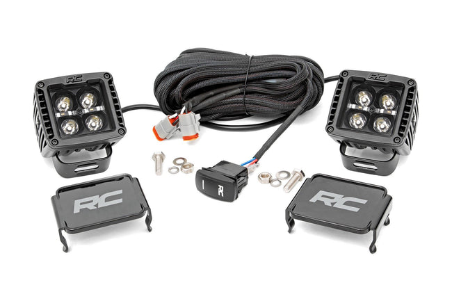 Rough Country 2 Inch Black Series LED Light Pods | Spot | Square | Cool White DRL - The Suspension Specialists