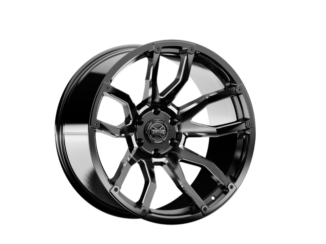 Torque Impact | Gloss Black w/Milled Accents | 20x9 | 6x135 | -12mm - The Suspension Specialists