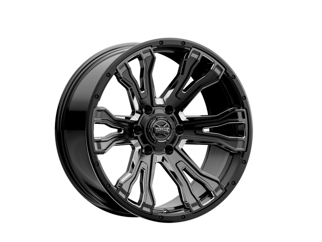 Torque Prime | Gloss Black w/Milled Accent | 20x9 | 6x5.5 | -12mm - The Suspension Specialists