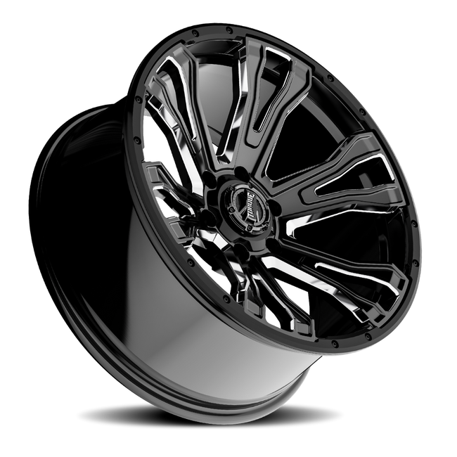 Torque Prime | Gloss Black w/Milled Accent | 20x9 | 6x5.5 | -12mm - The Suspension Specialists