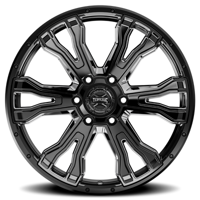 Torque Prime | Gloss Black w/Milled Accent | 20x9 | 6x5.5 | -12mm - The Suspension Specialists
