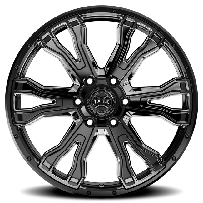 Torque Prime | Gloss Black w/Milled Accent | 20x9 | 6x5.5 | -12mm - The Suspension Specialists