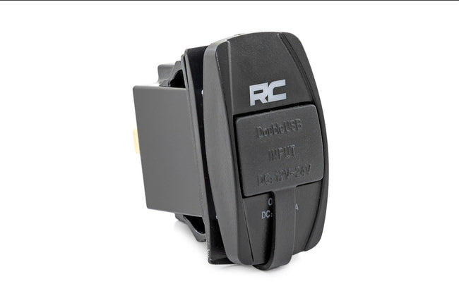 Rough Country USB Switch Insert | 2x1 with Logo | Blue Back Light - The Suspension Specialists
