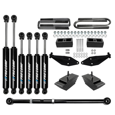 3" Front 2" Rear Lift Kit w Track Bar + Shocks For 2000-2005 Ford Excursion 4X4