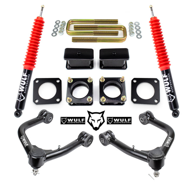3.5" Front 3" Rear Lift Kit For 07-21 Toyota Tundra 2WD w/ WULF Shocks