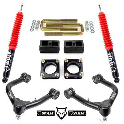 3" Front 2" Rear Leveling Lift Kit For 07-21 Toyota Tundra w/ WULF Shocks