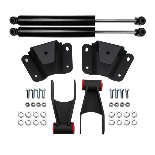 For 1973-1979 Ford F100 4" Rear Drop Lowering Kit w/ Shocks Hangers and Shackles