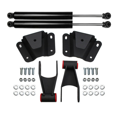 1980-1996 Ford F150 2WD 4" Rear Drop Lowering Kit w/ Shackle Hanger and Shocks