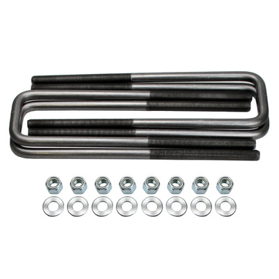 Square U-Bolts For 3" Wide Leaf Springs 15 1/8" Long 3/4" Dia Set of 4 - The Suspension Specialists