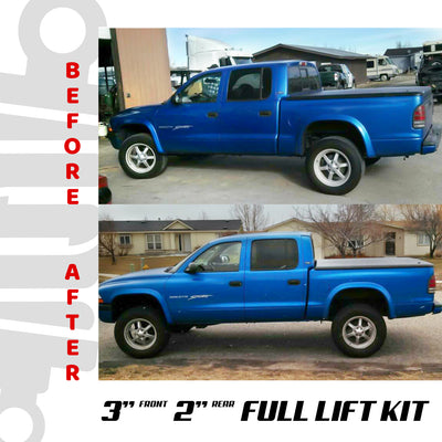 3" Front 1.5" Rear Lift Kit For 1997-2004 Dodge Dakota 4X4 w/ Pro Comp Shocks