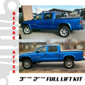 3" Front 1" Rear Lift Kit For 1997-2004 Dodge Dakota 4X4 w/ Pro Comp Shocks