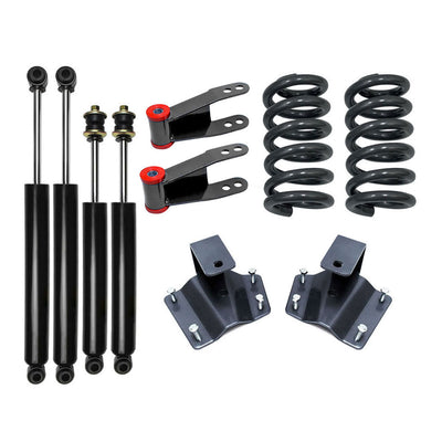 2"/4" Lowering Leveling Kit w Shocks For 1999-2007 Chevy Silverado GMC Sierra V8