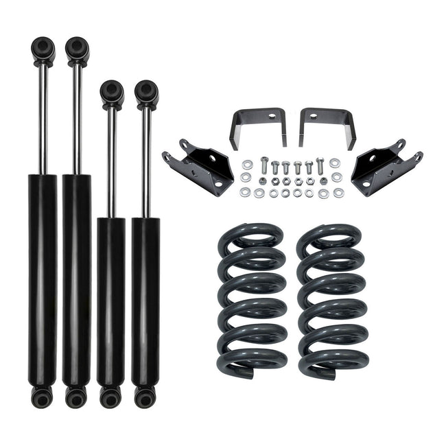 3" Front 5" Rear Drop Lowering Kit w/Shocks For 1973-1987 Chevy C10 Long Box 2WD