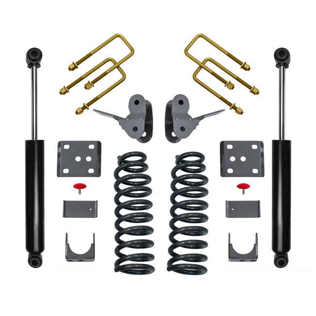 2"/4" MaxTrac Drop Lowering Coil Kit w/ Rear Shocks For 2009-2014 Ford F150 V6